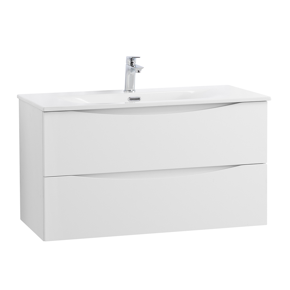 Тумба с раковиной подвесная BelBagno MARINO-CER-N-800-2C-SO-BL-P Bianco Lucido, раковина белая BB-8099-80