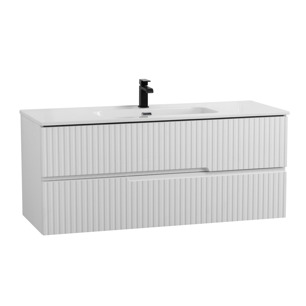 Тумба подвесная CEZARES DUET-N-1200-2C-SO-FBS-P с раковиной CZR-8095-120, ясень белый софт
