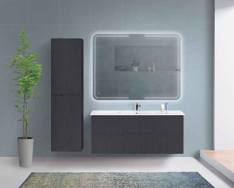 купить Мебель для ванной комнаты подвесная Cezares DUET-800-2C-SO-GR-P 80см Grafito 