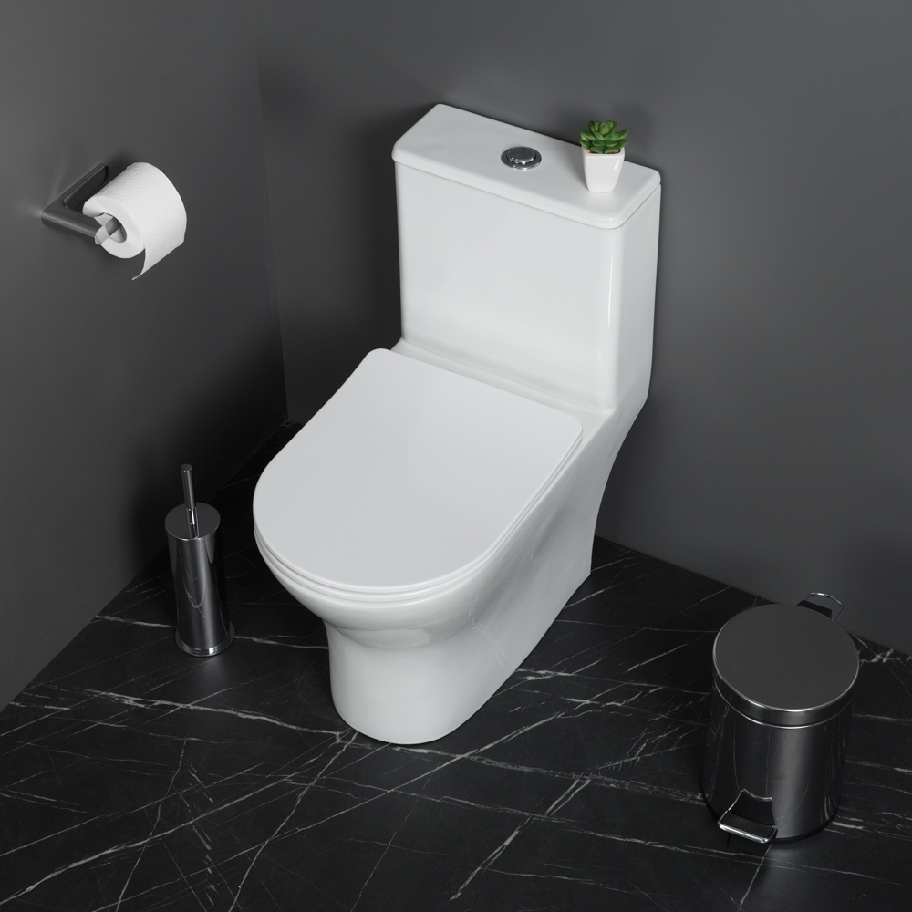 Унитаз моноблок безободковый с сиденьем BelBagno LOUNGE BB8618CPR-MN/SC