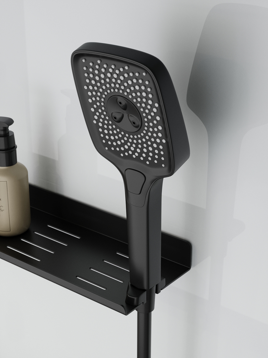 Душевая кабина BelBagno UNO-CAB-A-1-90-C-NERO-Bi-TOP-R правосторонняя