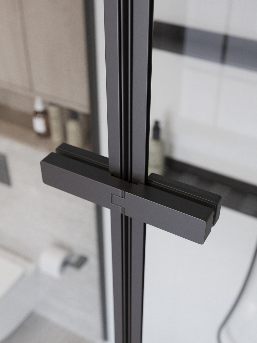 Душевая кабина BelBagno UNO-CAB-A-1-90-C-NERO-Bi-TOP-R правосторонняя