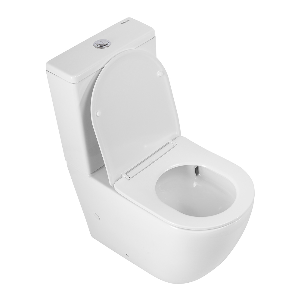 Унитаз-компакт безободковый с сиденьем и смывом TORNADO BelBagno SFERA-TOR BB2141CP-TOR/SC+BB2141T