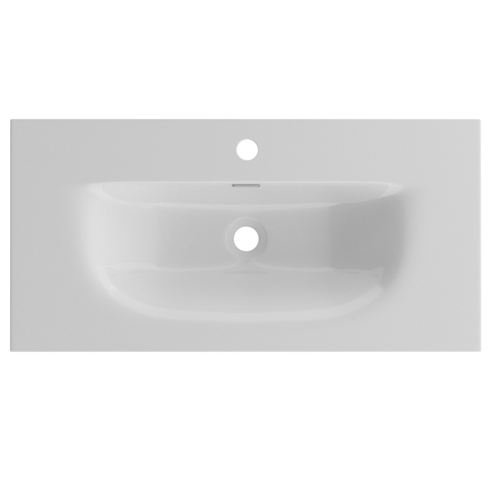 Тумба с раковиной подвесная BelBagno UNO-MINI-800-2C-SO-BO Bianco Opaco, раковина белая BB-8099-3-80