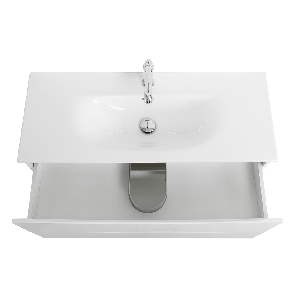 Тумба с раковиной подвесная BelBagno MARINO-CER-MINI-1000-2C-SO-BO-P Bianco Opaco, раковина белая BB-8099-3-100