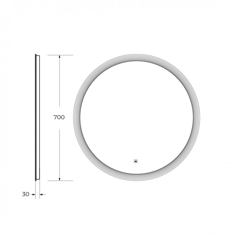 Зеркало Cezares CZR-SPC-ECO-700-LED-TCH