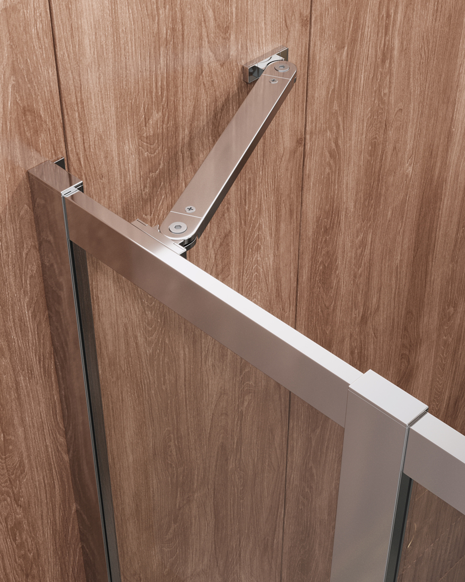 Душевой уголок Cezares MOLVENO-AH-22-120/110-C-Cr-IV, 120х110х195, профиль хром, стекло прозрачное