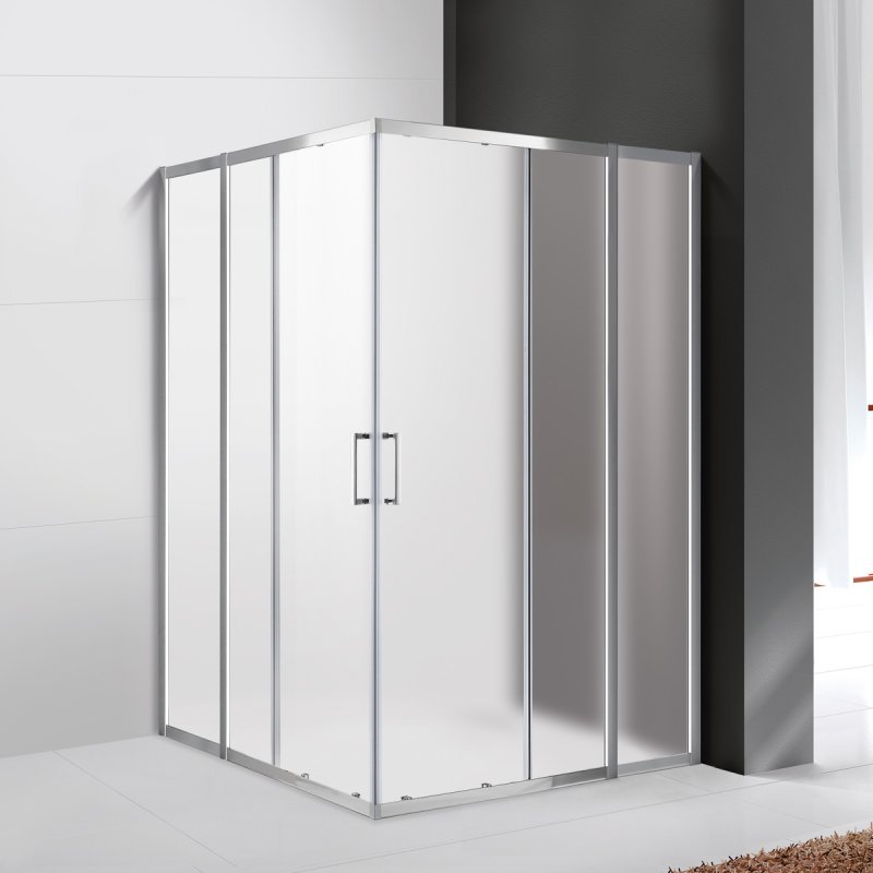 купить Душевой уголок Cezares MOLVENO-AH-22-130/120-P-Cr, 130х120х195, профиль хром, стекло Punto матовое 