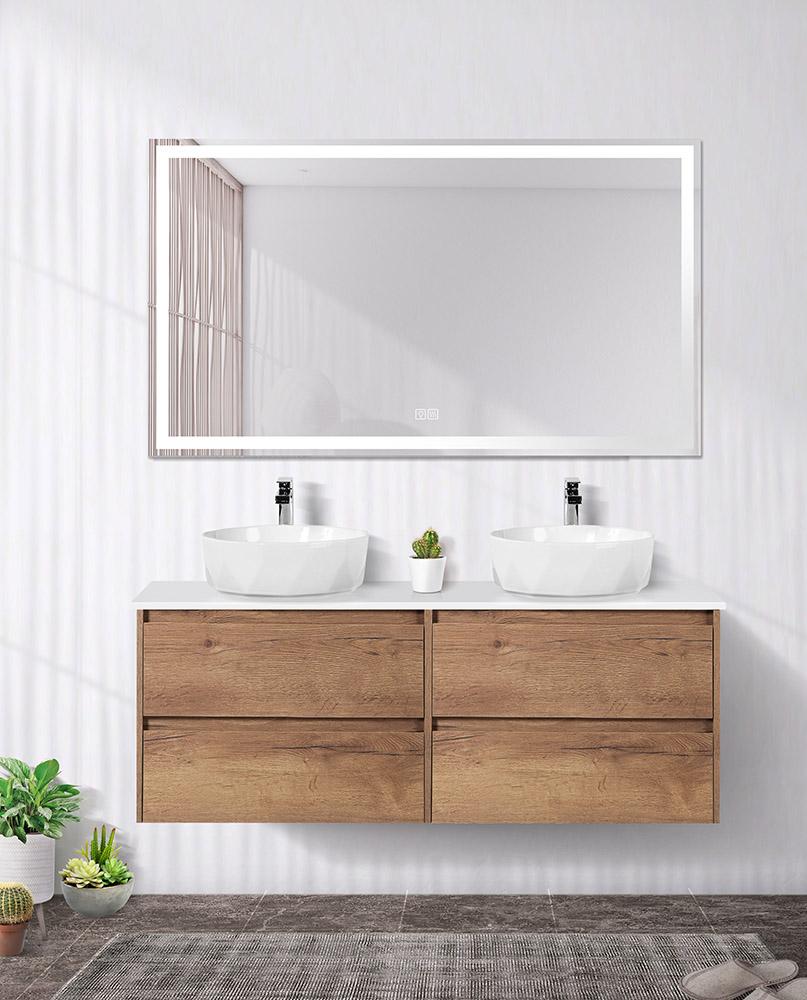 Мебель для ванной комнаты со столешницей BelBagno KRAFT-1400 Rovere Tabacco