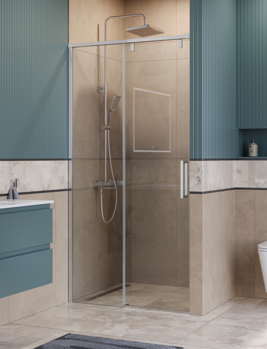 купить Душевая дверь шириной 120см BelBagno SOFT_CLOSE-1-BF-1-120-C-Cr профиль хром, стекло прозрачное 
