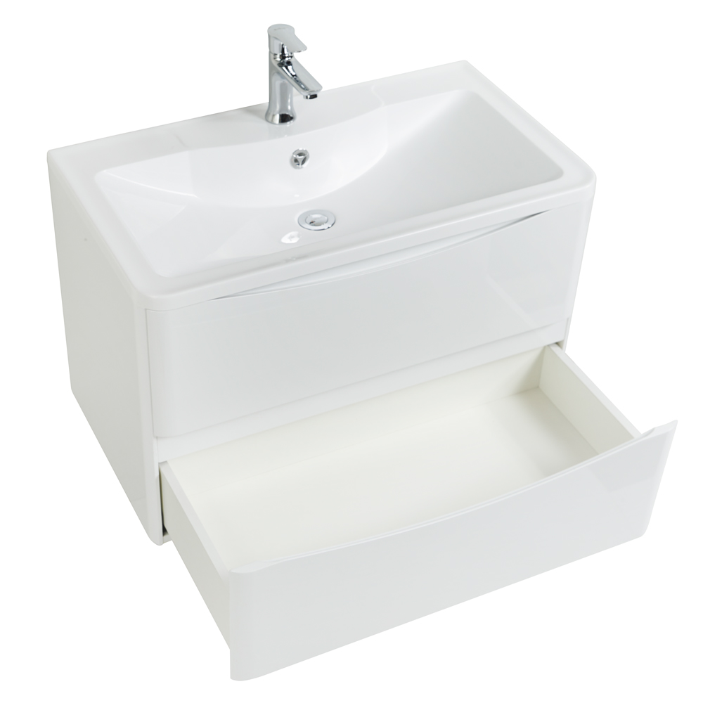 Мебель для ванной комнаты подвесная BelBagno ACQUA-800-2C-SO-BL 80см Bianco Lucido 