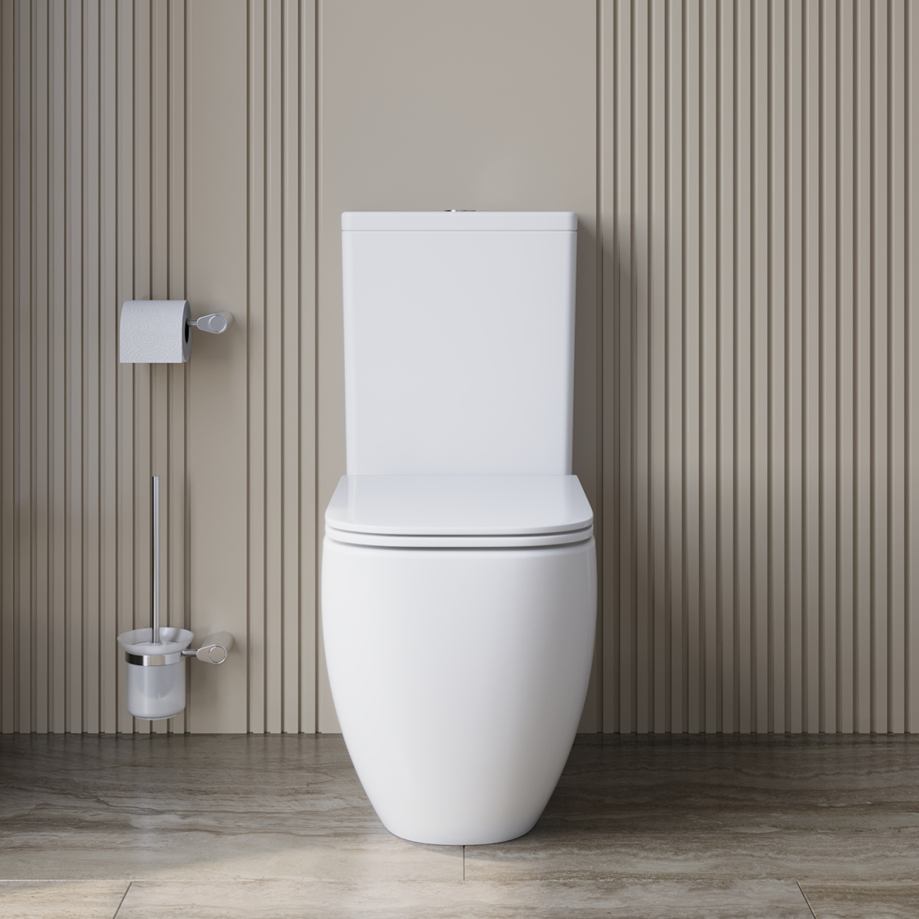 Унитаз-компакт безободковый с сиденьем и смывом TORNADO BelBagno LUCE-TOR BB2197CP-TOR/SC/BB2197T