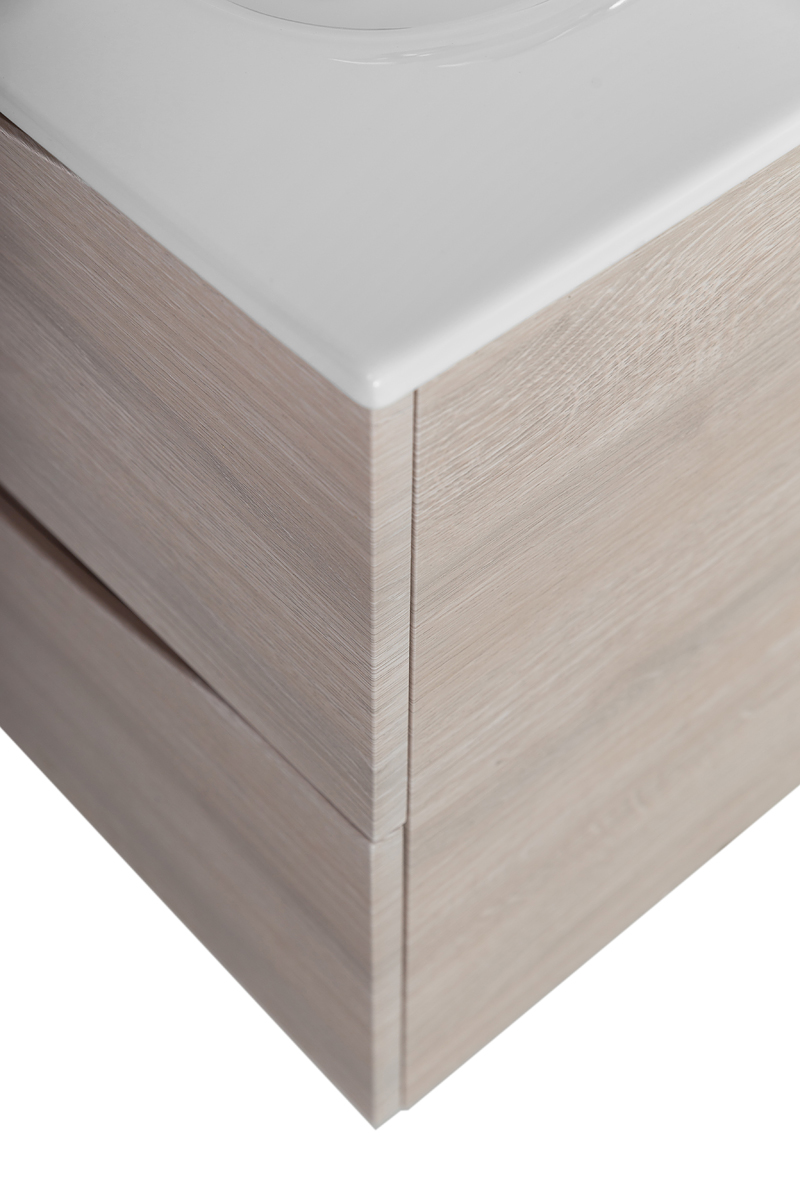 Тумба с раковиной подвесная BelBagno MARINO-CER-MINI-500-2C-SO-RG-P Rovere Grigio, раковина белая BB-8099-3-50