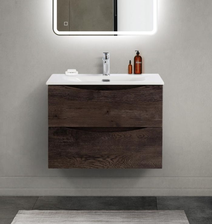 купить Тумба с раковиной подвесная BelBagno MARINO-CER-MINI-700-2C-SO-RNG-P Rovere Nature Grigio, раковина белая BB-8099-3-70 