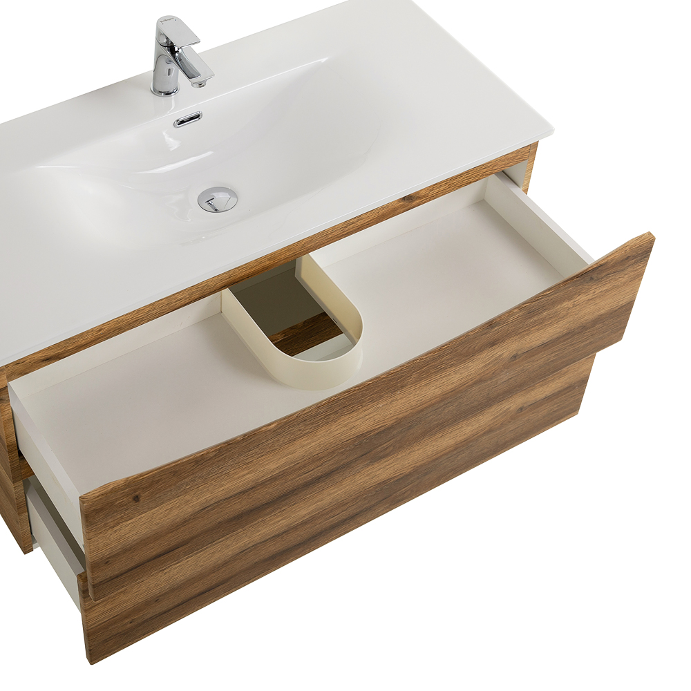 Тумба с раковиной подвесная BelBagno MARINO-CER-MINI-1000-2C-SO-RR-P Rovere Rustico, раковина белая BB-8099-3-100