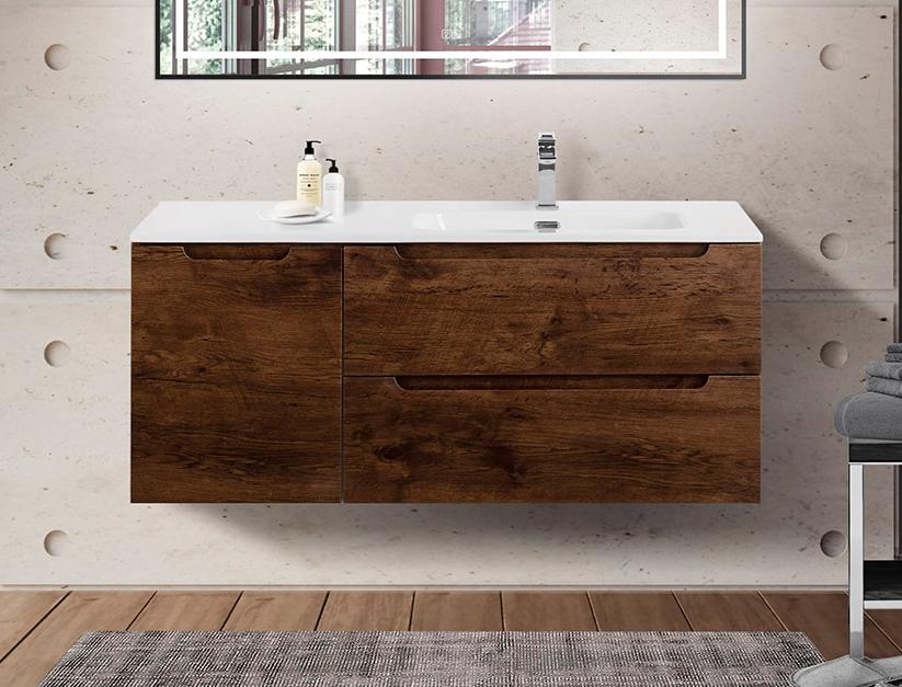 купить Подвесная тумба с раковиной BelBagno ETNA 120 Rovere Moro правая, ETNA-1200-2C-1A-SO-RW-R + BB1200ETL-R 