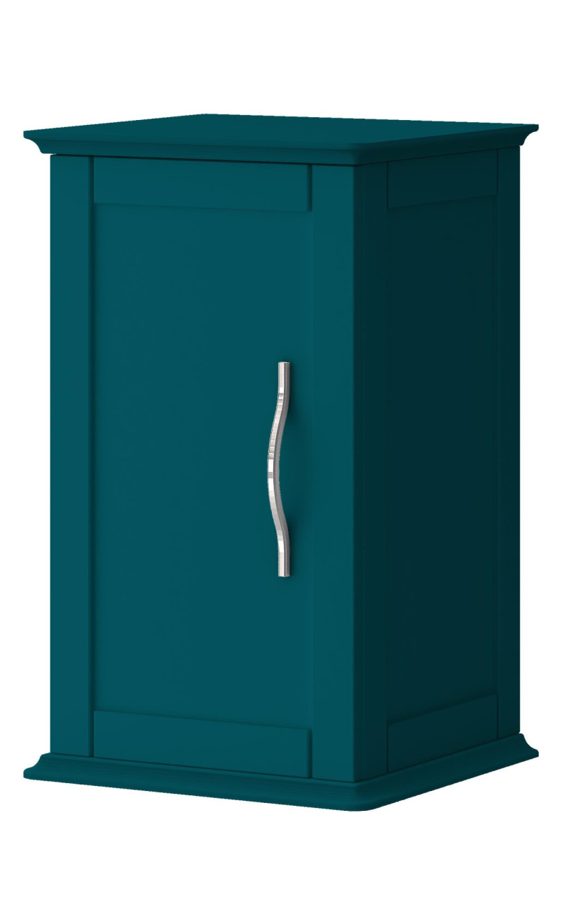 Шкафчик подвесной с одной распашной дверцей, реверсивный Cezares TIFFANY 54962 Blu Petrolio