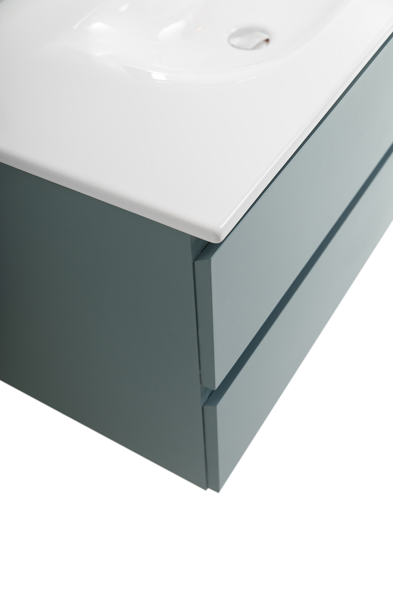 Тумба с раковиной подвесная BelBagno KRAFT-1000-2C-SO-AO Голубой матовый, раковина белая BB-8099-100