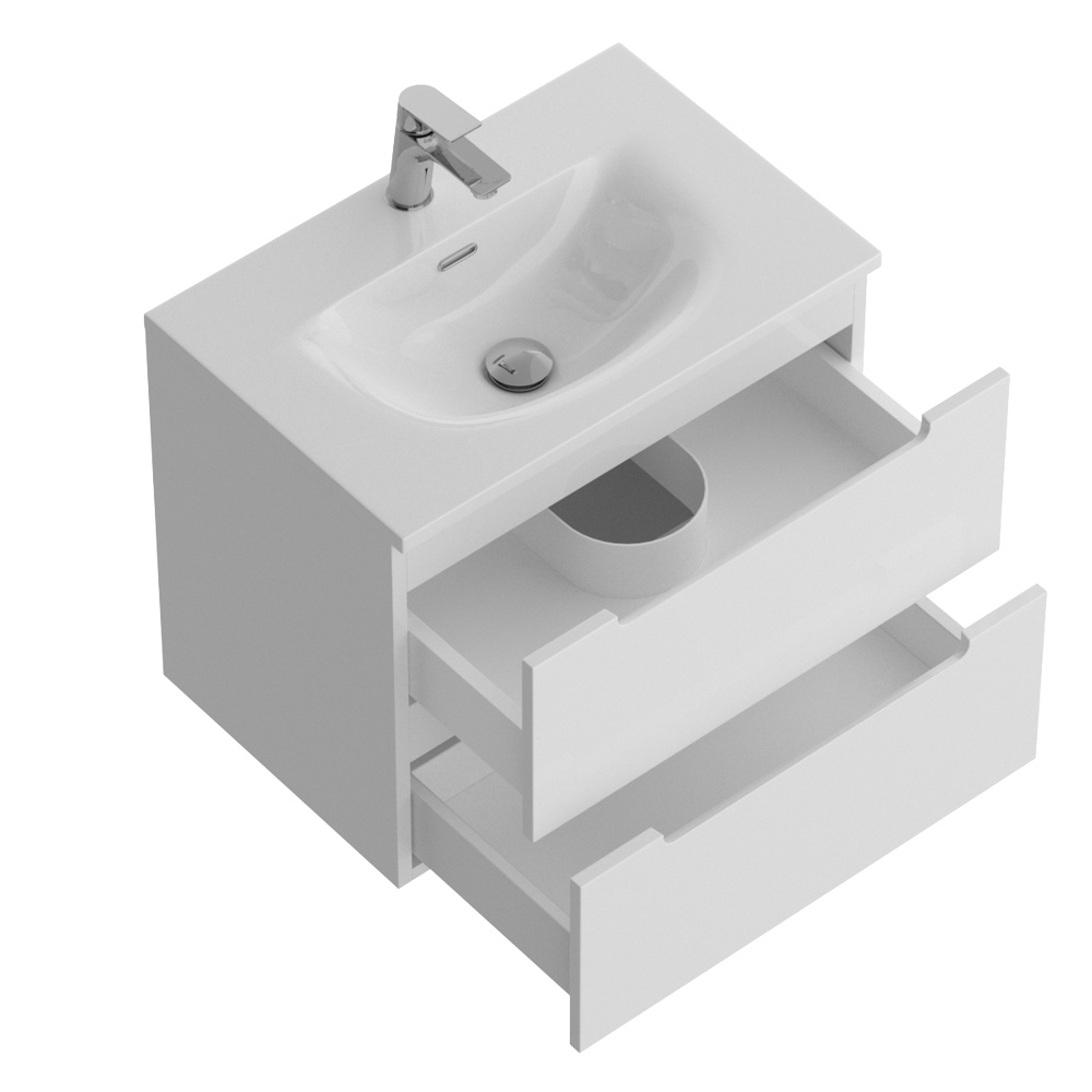 Тумба подвесная с раковиной BelBagno ETNA39-500/390-2C-SO-BL-P + BB-8099-3-50