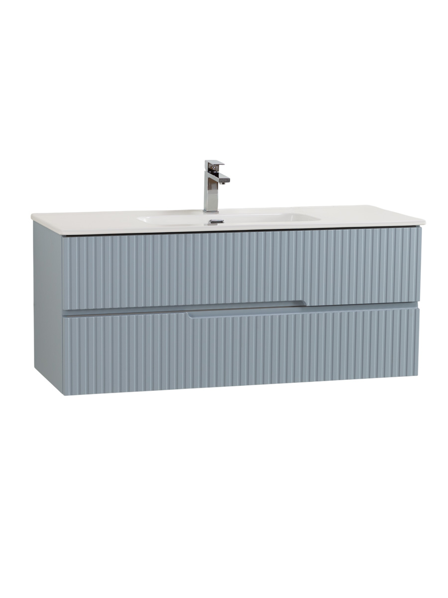 Тумба подвесная CEZARES DUET-N-1200-2C-SO-APR-P с раковиной CZR-8095-120, голубой жемчужный