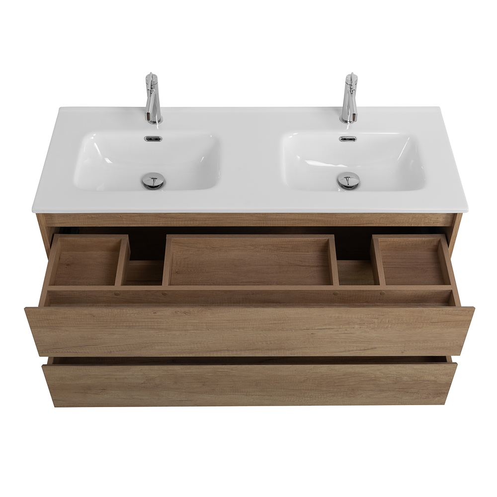Тумба BelBagno KRAFT-1200-2C-SO-2-RNN с 2-й раковиной BelBagno BB1200-2-ETL, Rovere Nebrasca Nature