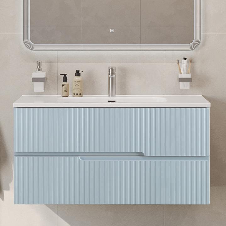 купить Тумба подвесная CEZARES DUET-N-1000-2C-SO-APR-P с раковиной CZR-8095-100, голубой жемчужный 