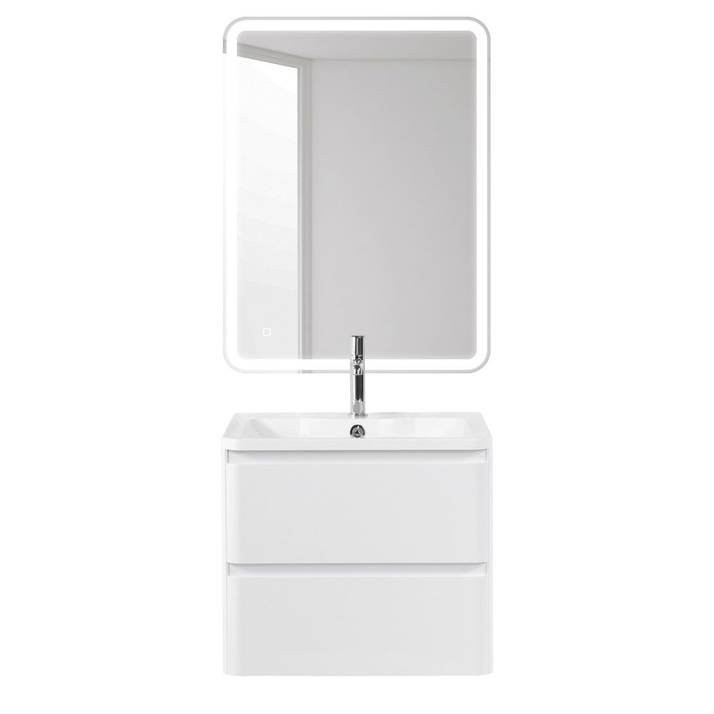 Тумба подвесная с раковиной BelBagno ALBANO-600-2C-SO-BL Bianco Lucido, раковина BB600/455-LV-MR-ALR