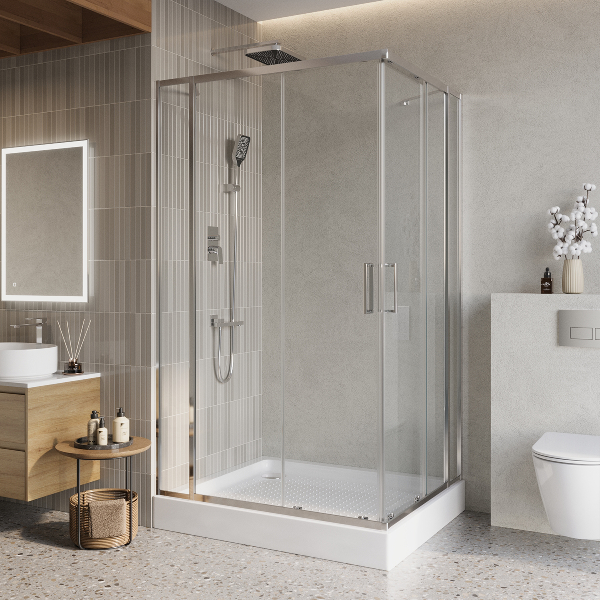 купить Душевой уголок LUCE-AH-22-140/120-C-Cr 