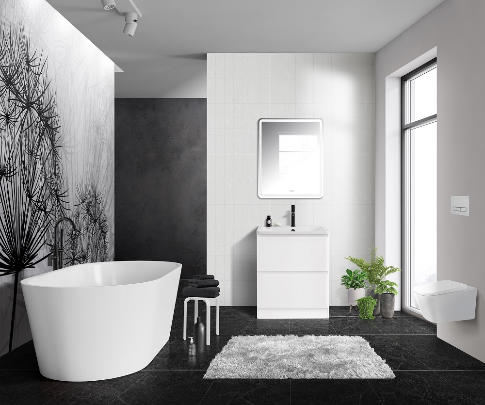 Тумба напольная с раковиной BelBagno ALBANO-700-2C-PIA-BL Bianco Lucido, раковина BB700/455-LV-MR-ALR