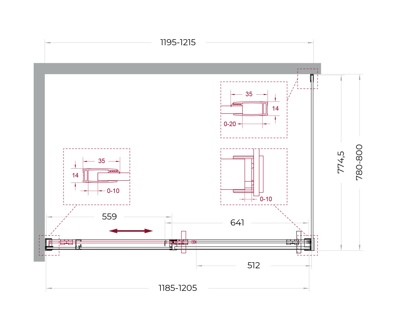 Душевой уголок 120*80см BelBagno SOFT_CLOSE-1-AH-1-120/80-C-Cr профиль хром, стекло прозрачное
