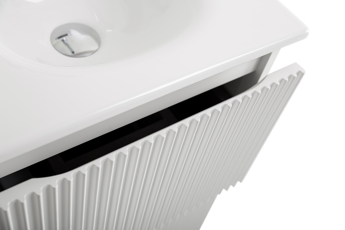 Тумба с раковиной подвесная BelBagno UNO-MINI-400-2C-SO-BO Bianco Opaco, раковина белая BB-8099-3-40