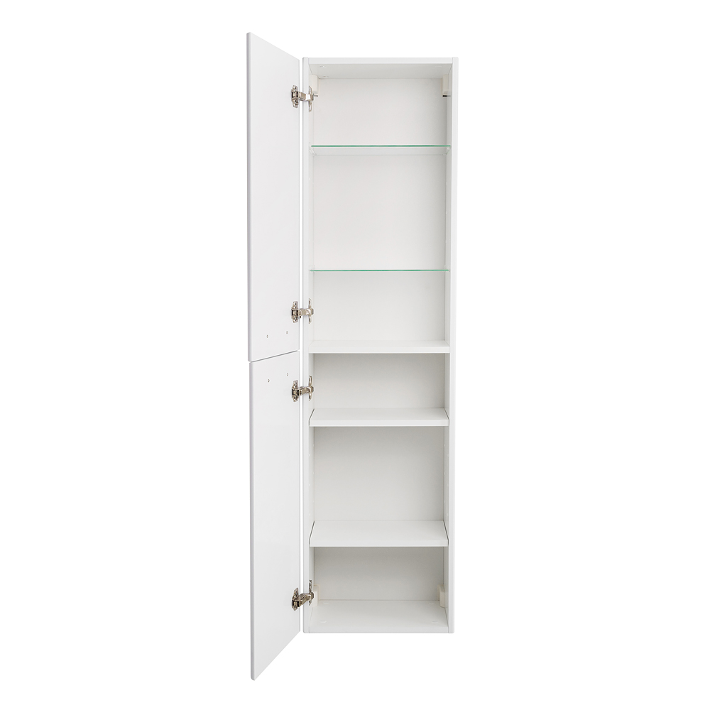 Пенал подвесной BelBagno DUE-1500-2A-SC-BL-P с ручками, универсальный Bianco Lucido 