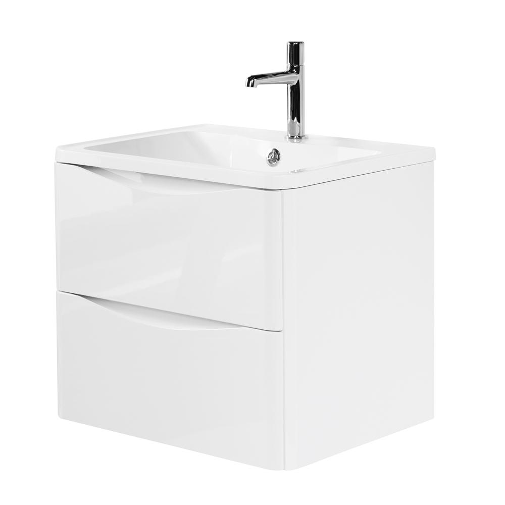 Мебель для ванной комнаты подвесная BelBagno ACQUA-600-2C-SO-BL 60см Bianco Lucido 