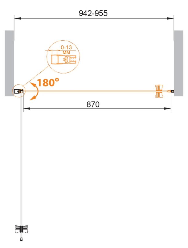 Дверь в проём Cezares ECO-O-B-1-95-C-Cr