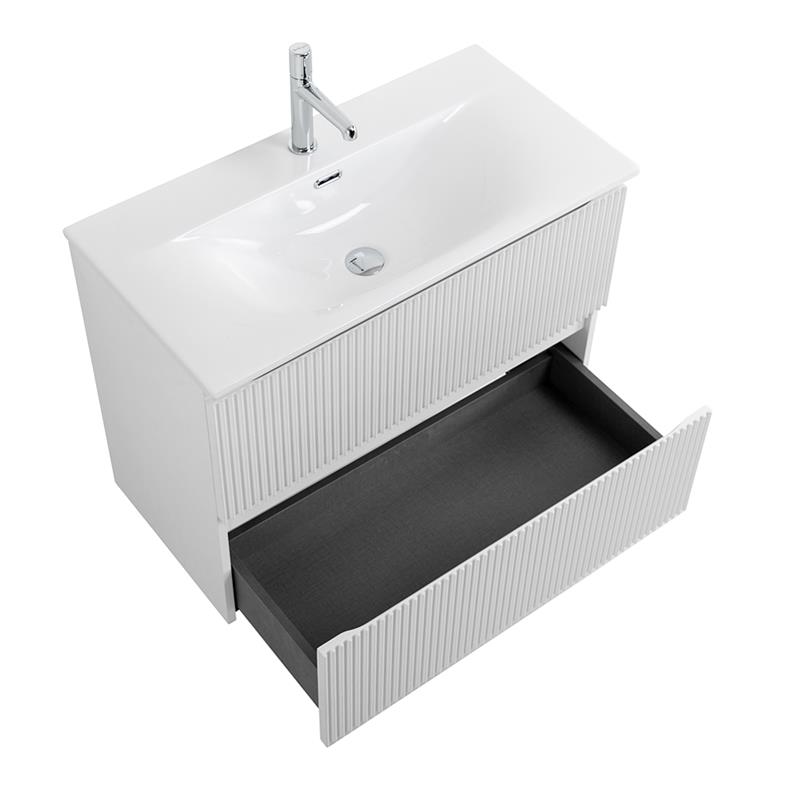 Тумба с раковиной подвесная BelBagno UNO-MINI-700-2C-SO-BO Bianco Opaco, раковина белая BB-8099-3-70