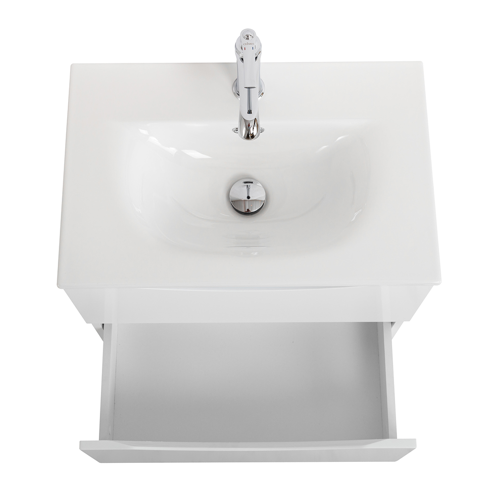 Тумба с раковиной подвесная BelBagno MARINO-CER-MINI-500-2C-SO-BO-P Bianco Opaco, раковина белая BB-8099-3-50