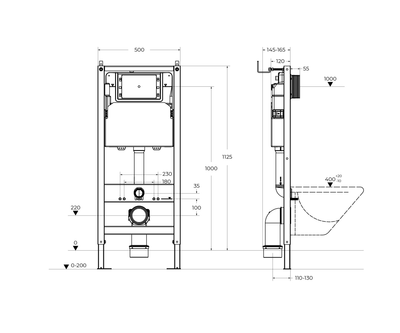 Инсталляция для подвесного унитаза BelBagno BB-101-M
