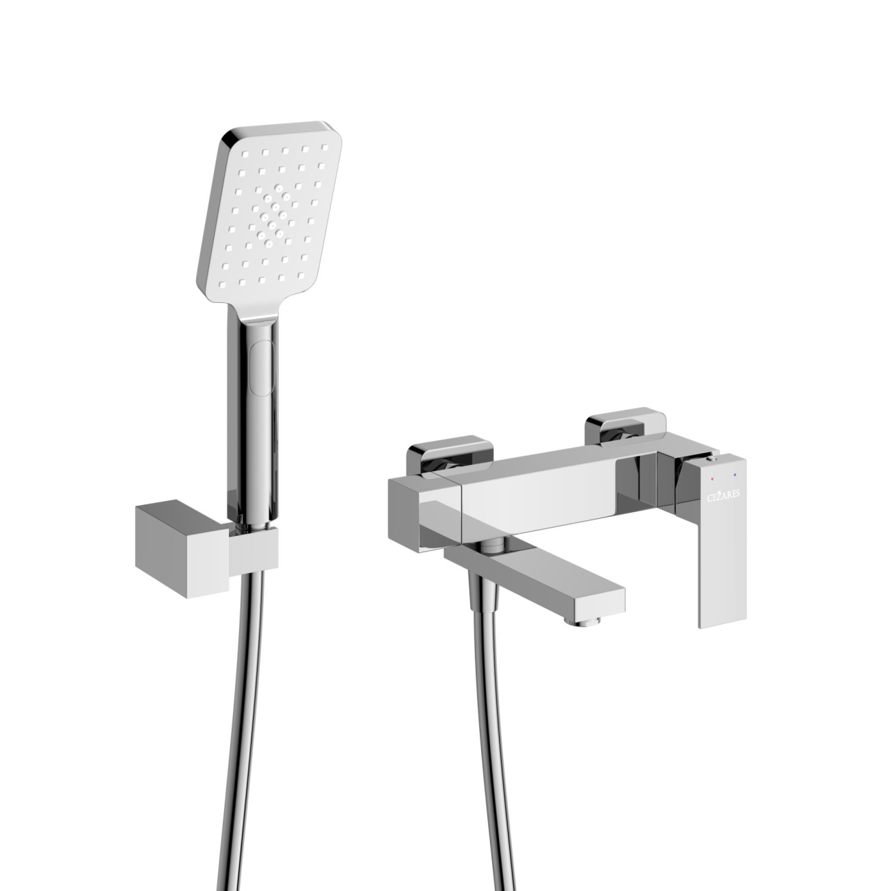 Смеситель CEZARES SLIDER-VD-01 для ванны и душа с поворотным изливом, с ручным душем, шлангом и держателем