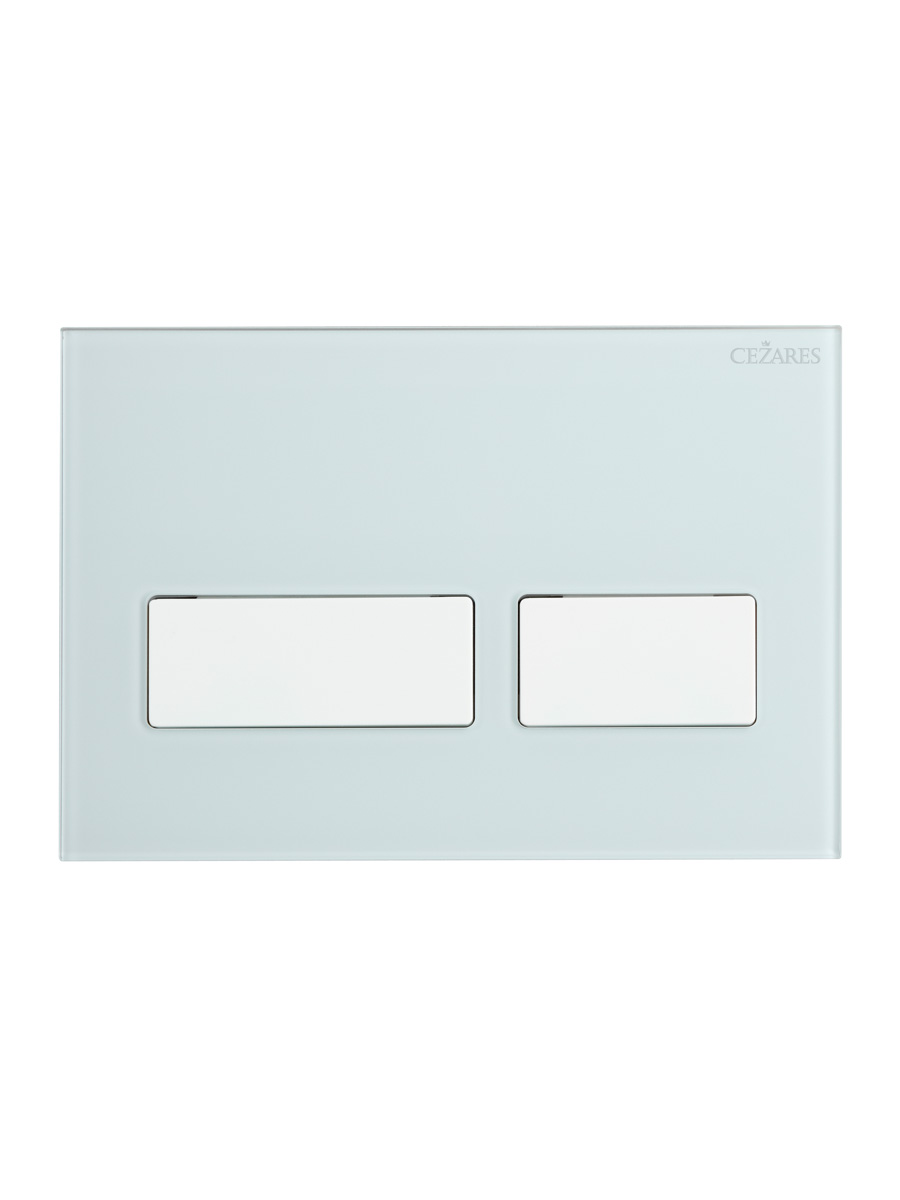 Кнопка смыва CEZARES LUX-GB-2-BIO, белое стекло/белый матовый