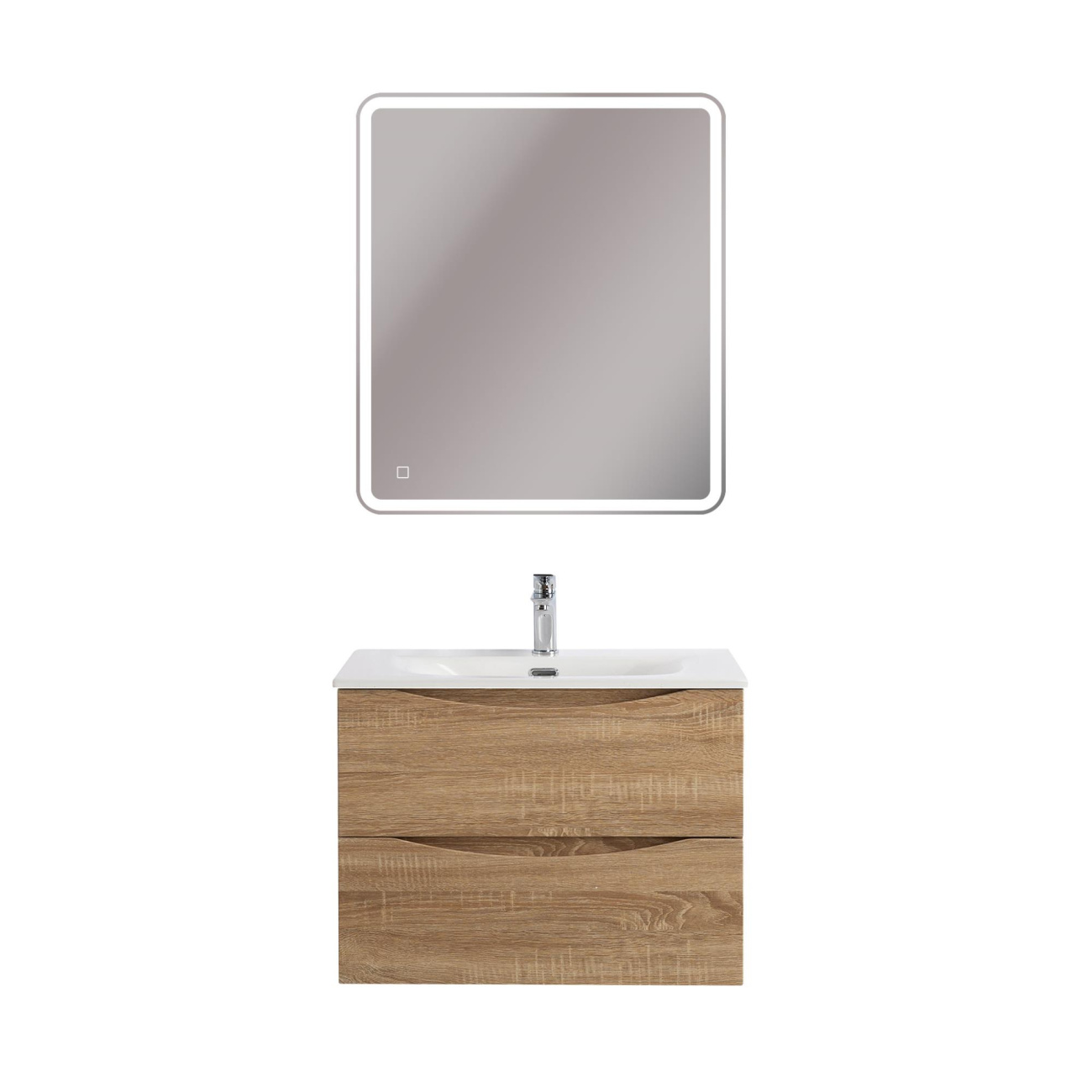 Тумба с раковиной подвесная BelBagno MARINO-CER-N-700-2C-SO-WO-P Rovere Bianco, раковина белая BB-8099-70