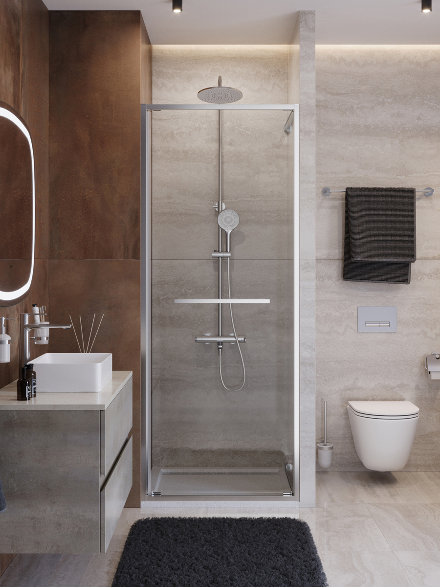 Душевая дверь Cezares LUX-B-FS-1-70-C-CR, 70х195, профиль хром, стекло прозрачное