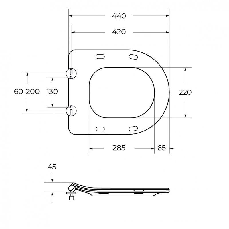 Унитаз подвесной Cezares STYLUS CZR-513-TH-R безободковый с сиденьем CZR-2316-SC