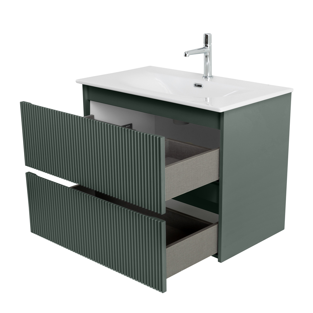 Тумба с раковиной подвесная BelBagno UNO-800-2C-SO-VO Еловый матовый, раковина белая BB-8099-80