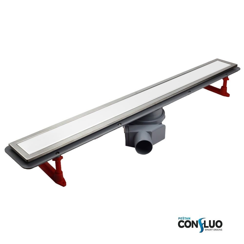 Душевой линейный трап PESTAN Confluo Premium White Glass Line 850  13000285