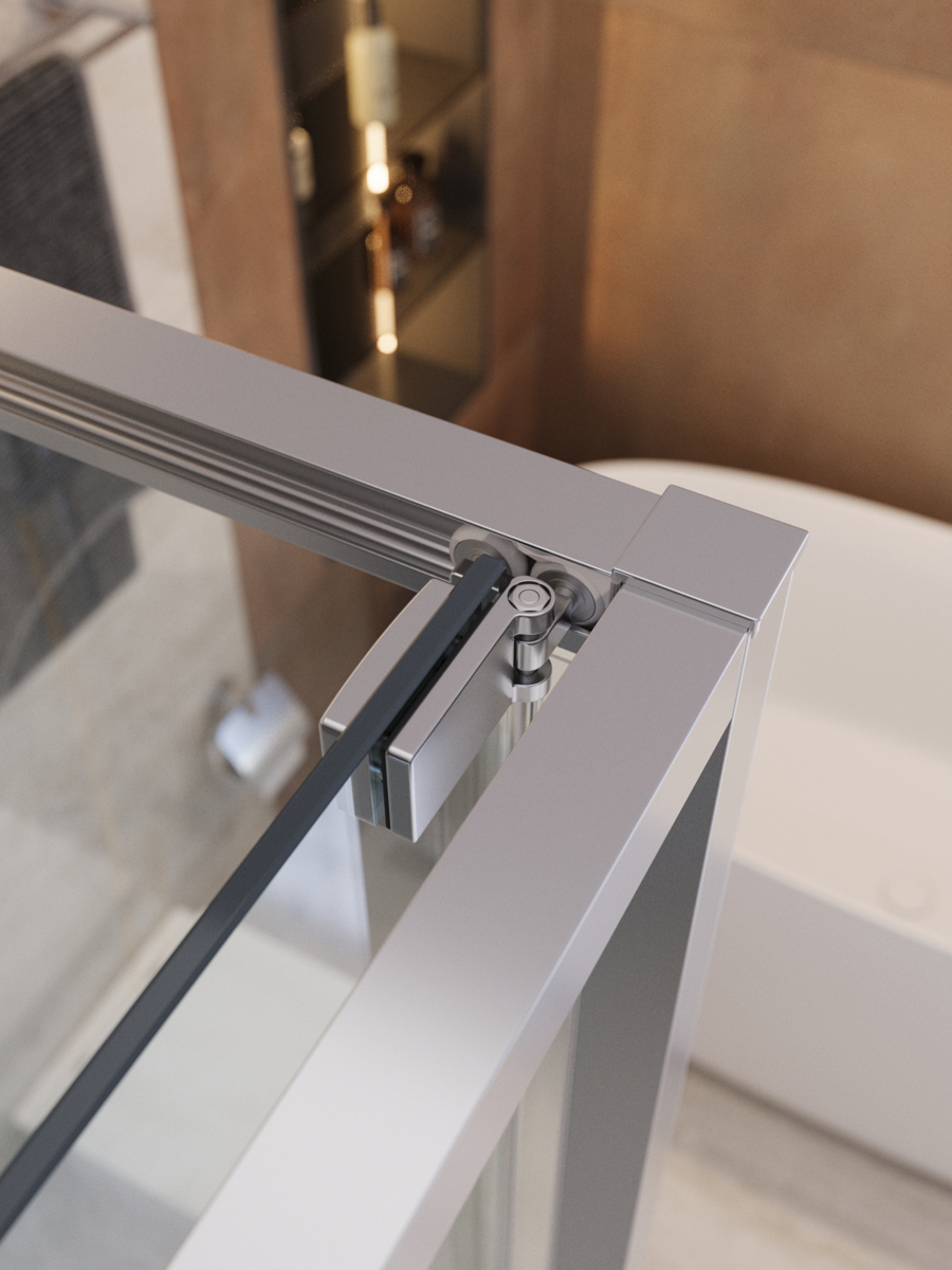 Душевой уголок Cezares LUX-AH-FS-11-100/90-C-CR, 100х90х195, профиль хром, стекло прозрачное