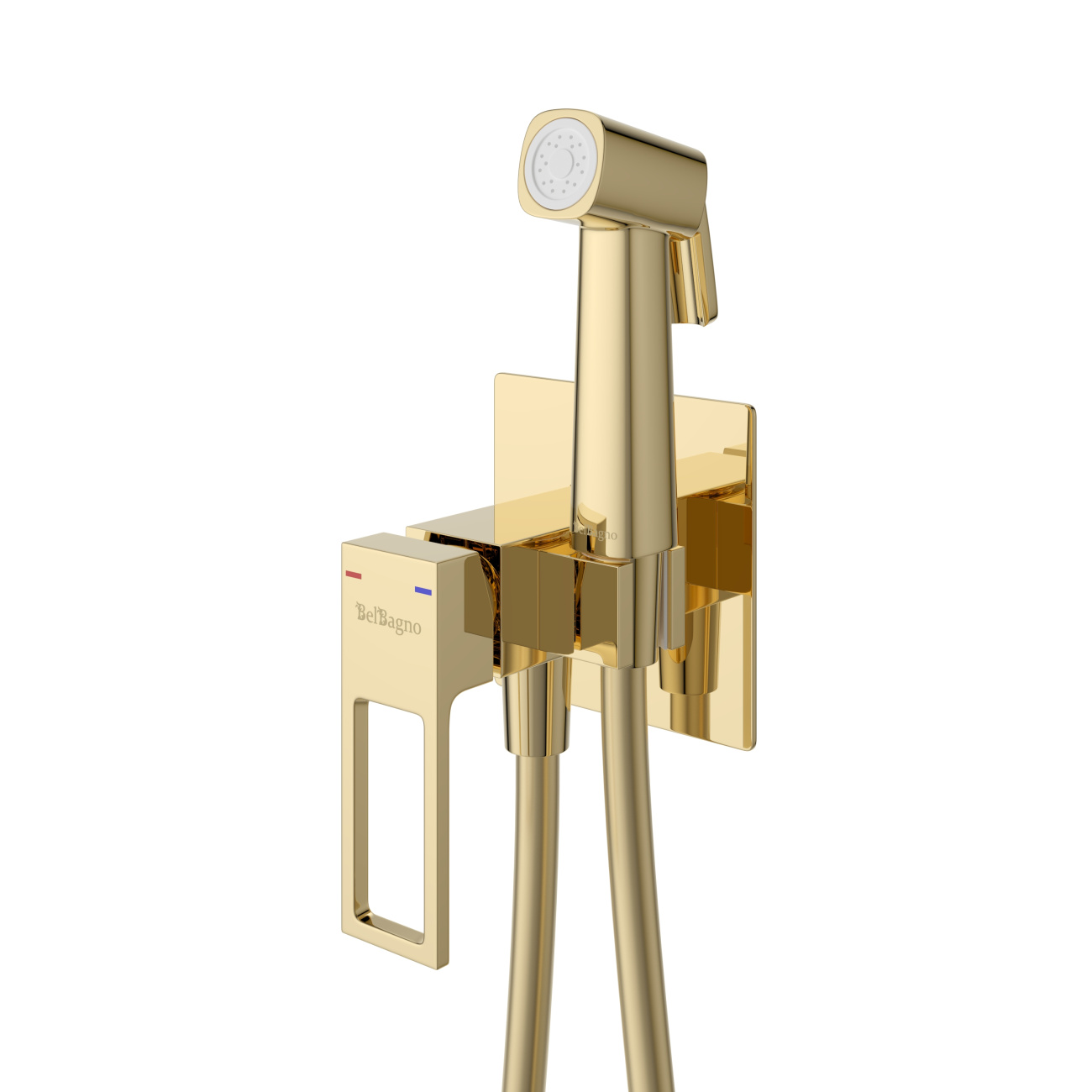 купить Встроенный смеситель BelBagno LUCE LUC-HGN-ORO с гигиеническим душем, золото 