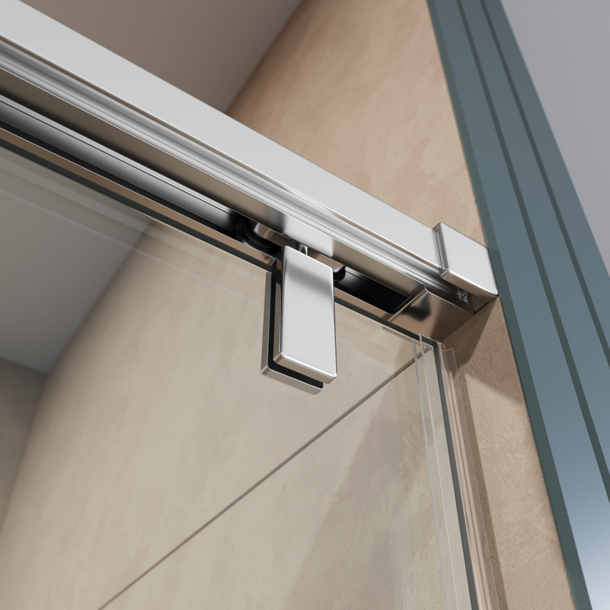 Душевая дверь шириной 140см BelBagno SOFT_CLOSE-1-BF-1-140-C-Cr профиль хром, стекло прозрачное