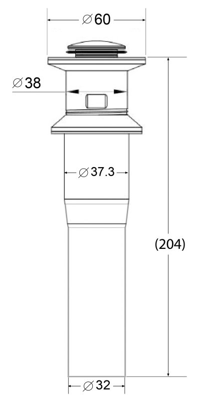 Донный клапан BelBagno для накладных раковин BB-PCU-02-IN