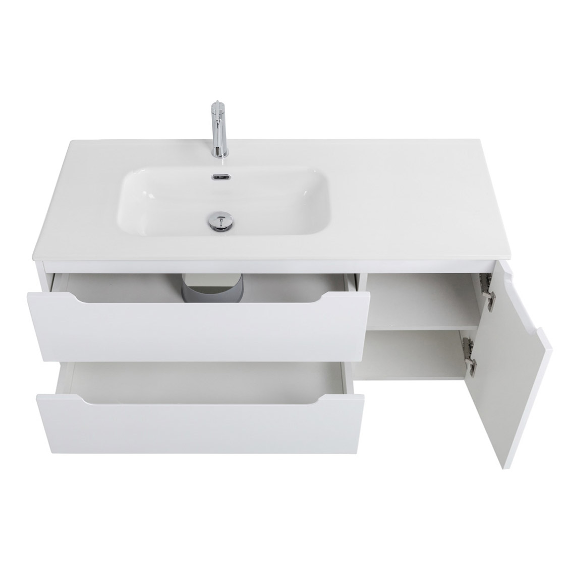 Подвесная тумба с раковиной BelBagno ETNA 120 Bianco Lucido левая, ETNA-1200-2C-1A-SO-BL-L + BB1200ETL-L