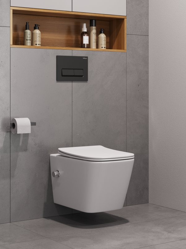 купить Унитаз подвесной безободковый с сиденьем и функцией биде TORNADO BelBagno KRAFT-TOR BB7106CH-TOR-BS/SC 